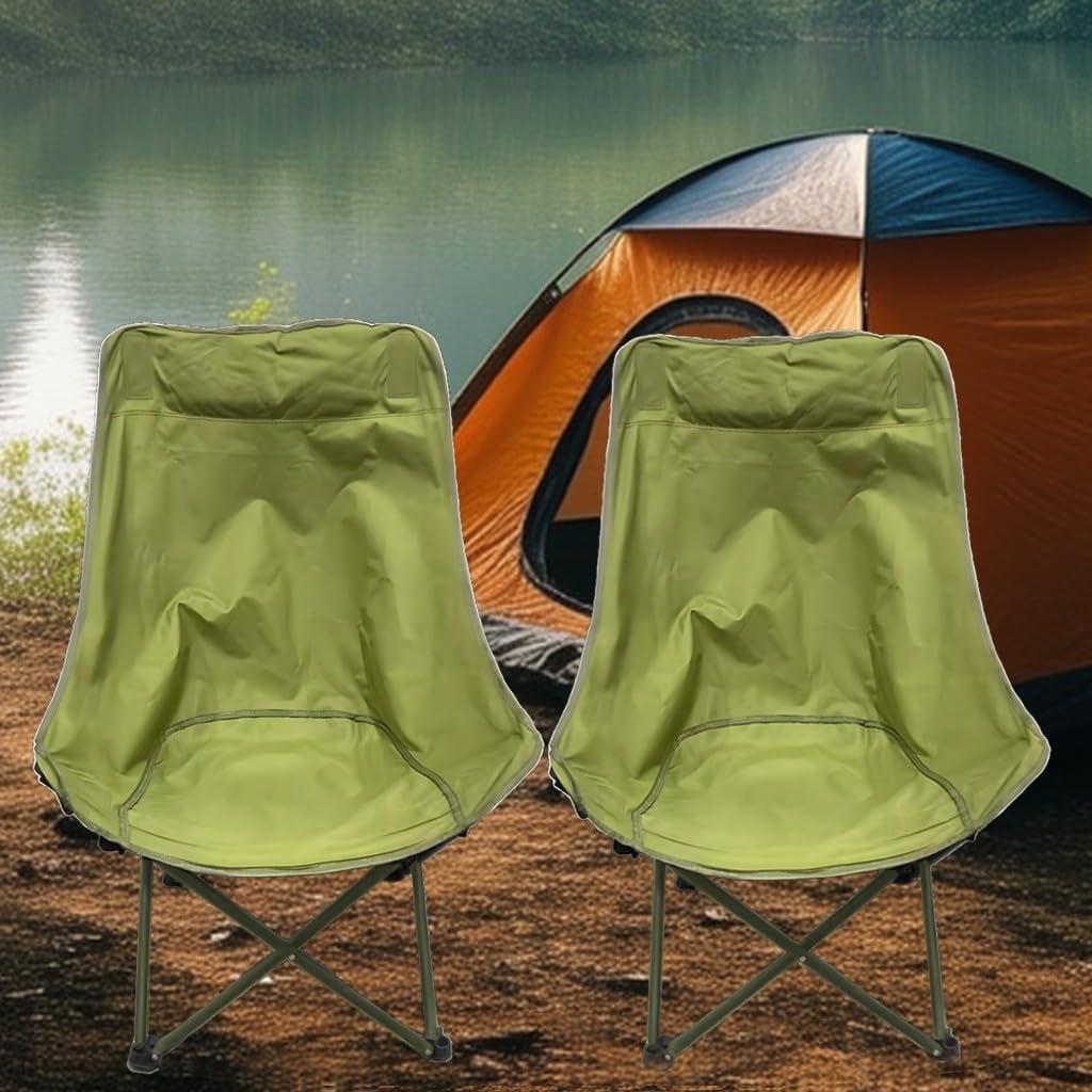 Silla de Camping HI SUYI Plegable Respaldo Alto 181kg Verde