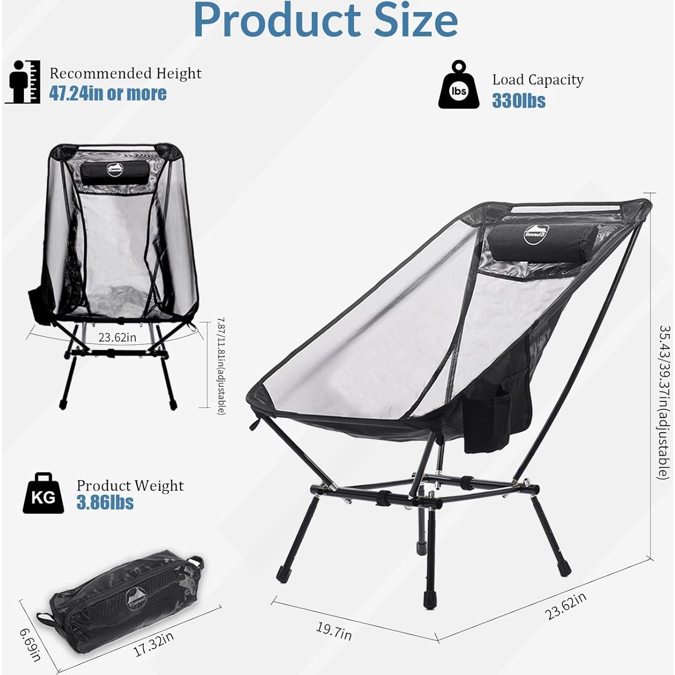 Silla de Camping Plegable Bluewell Luna 1.0 Ligera 1.27 kg