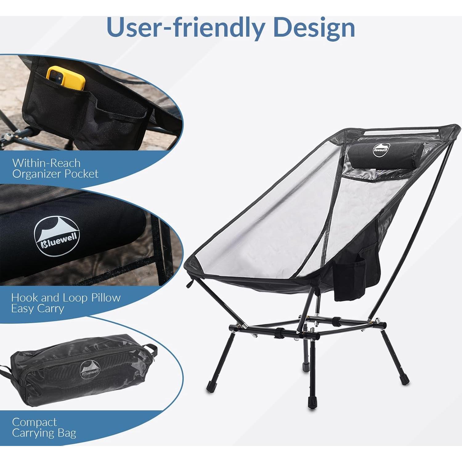 Silla de Camping Plegable Bluewell Luna 1.0 Ligera 1.27 kg