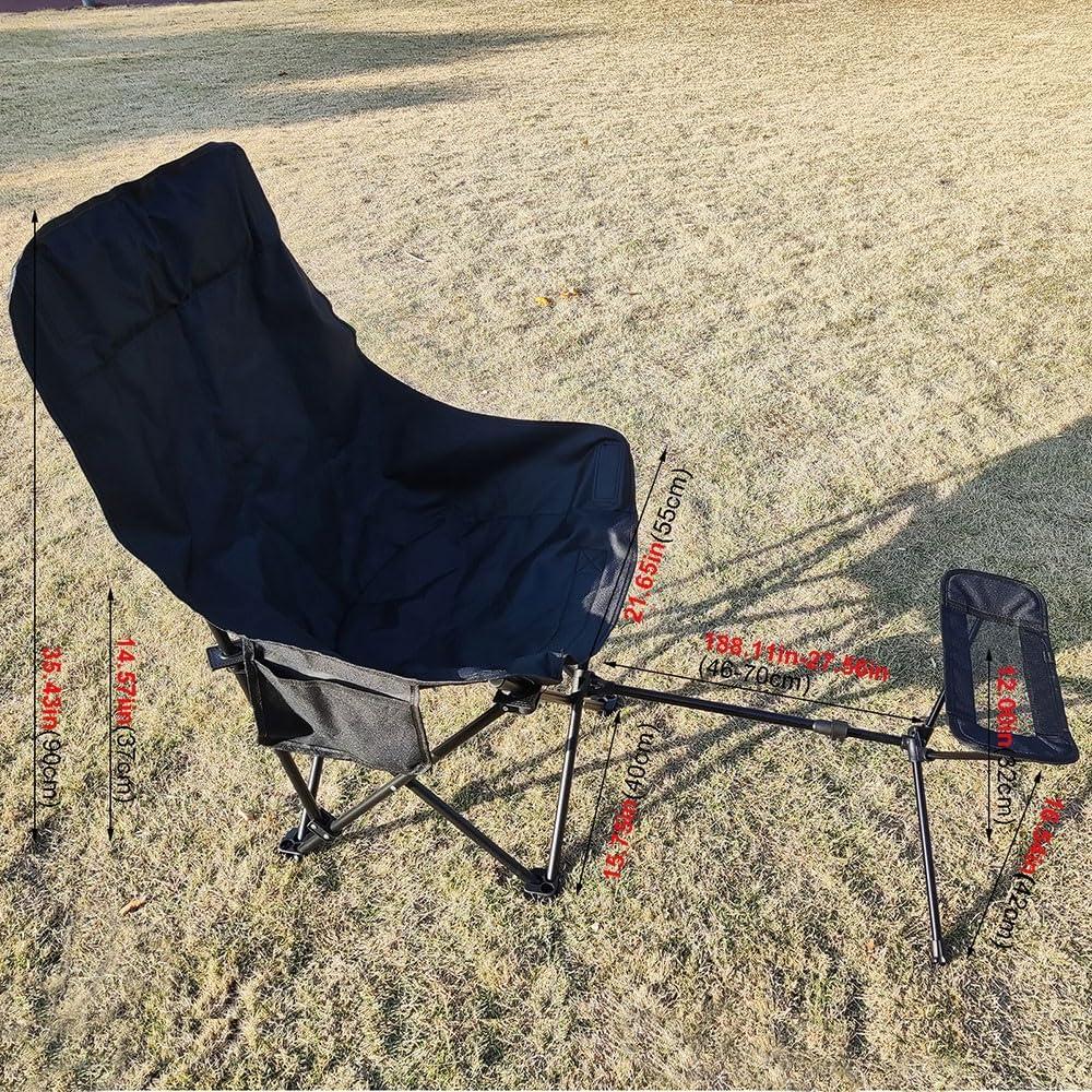 Silla de Camping Plegable Alta Resistencia con Reposapiés - 181kg
