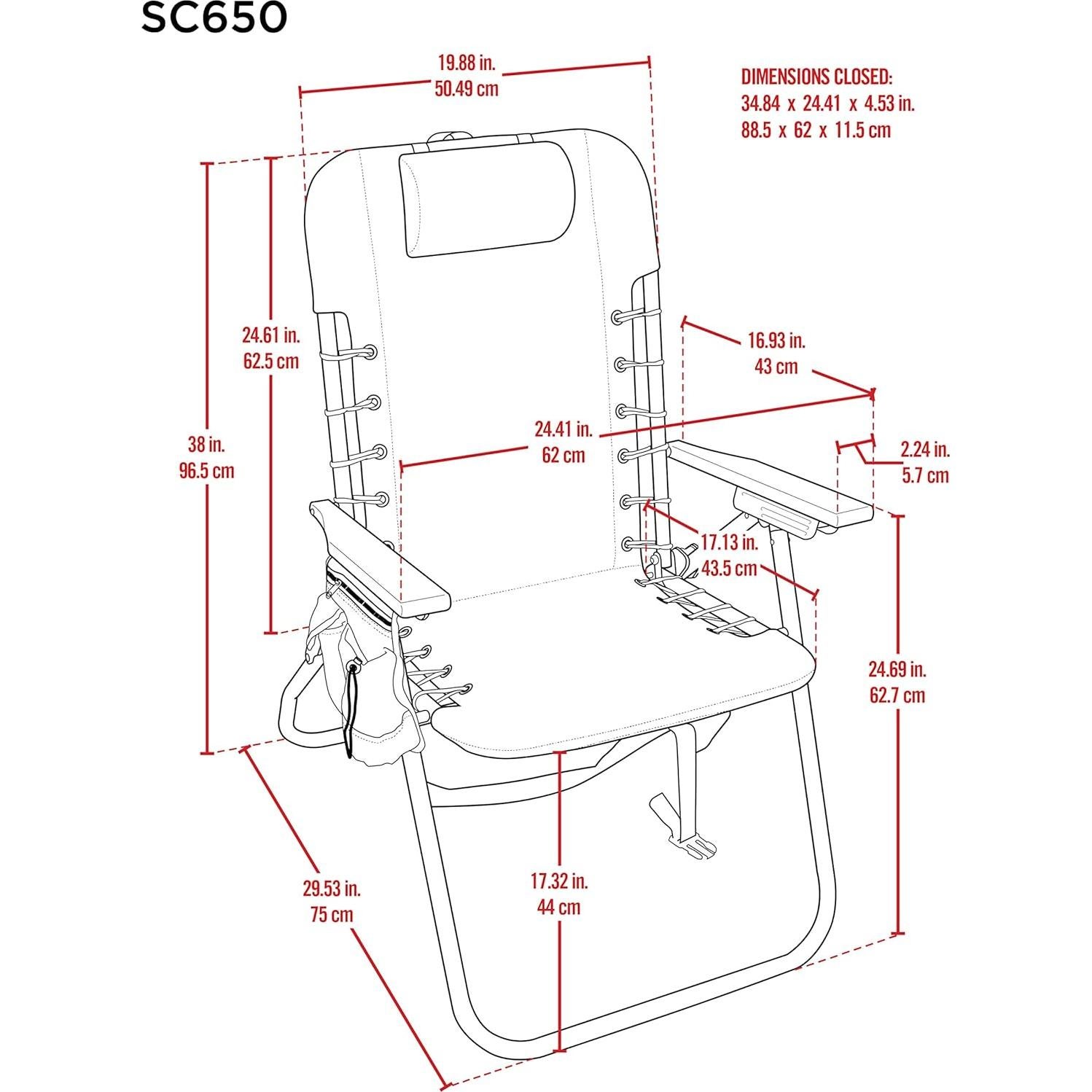 Silla de Playa Plegable Tommy Bahama Hi-Boy 43 cm 4 Posiciones