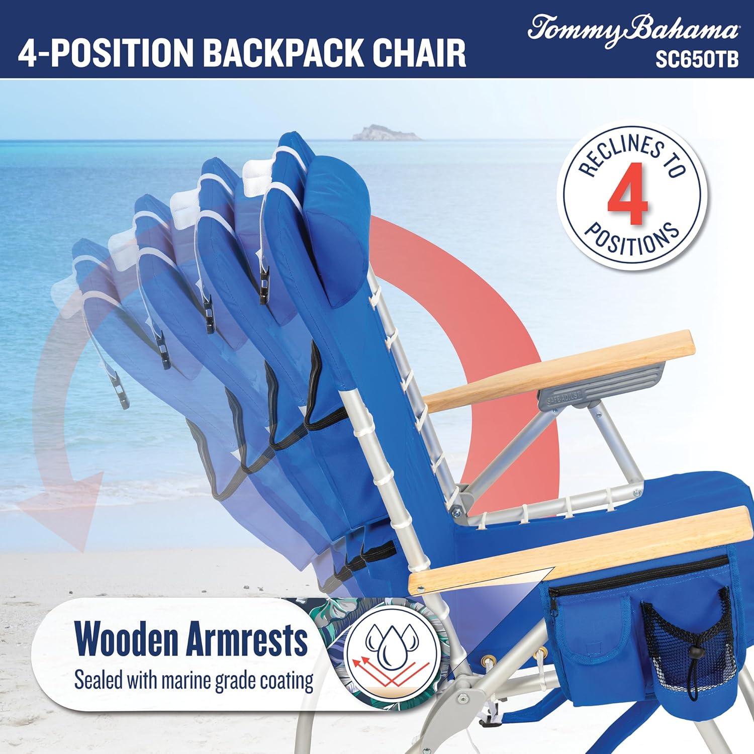 Silla de Playa Plegable Tommy Bahama Hi-Boy 43 cm 4 Posiciones