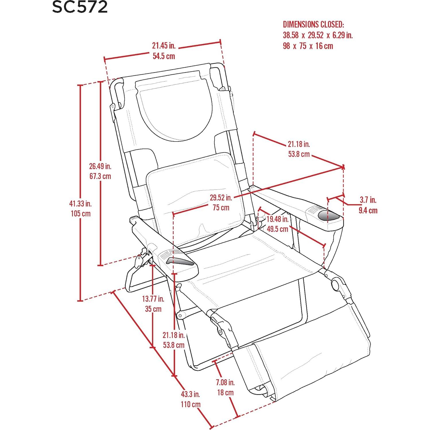 Sillón de Playa Plegable Tommy Bahama con Apertura Facial 4 Posiciones