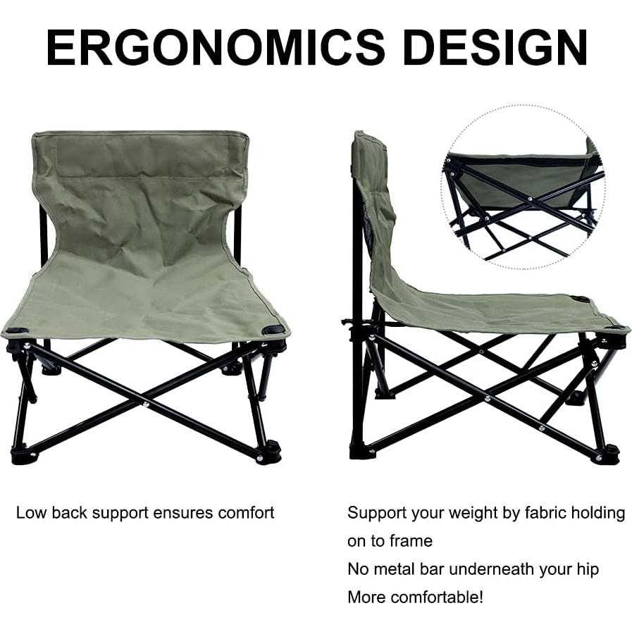 Silla de Playa Plegable TIYASTUN Verde Musgo 130kg