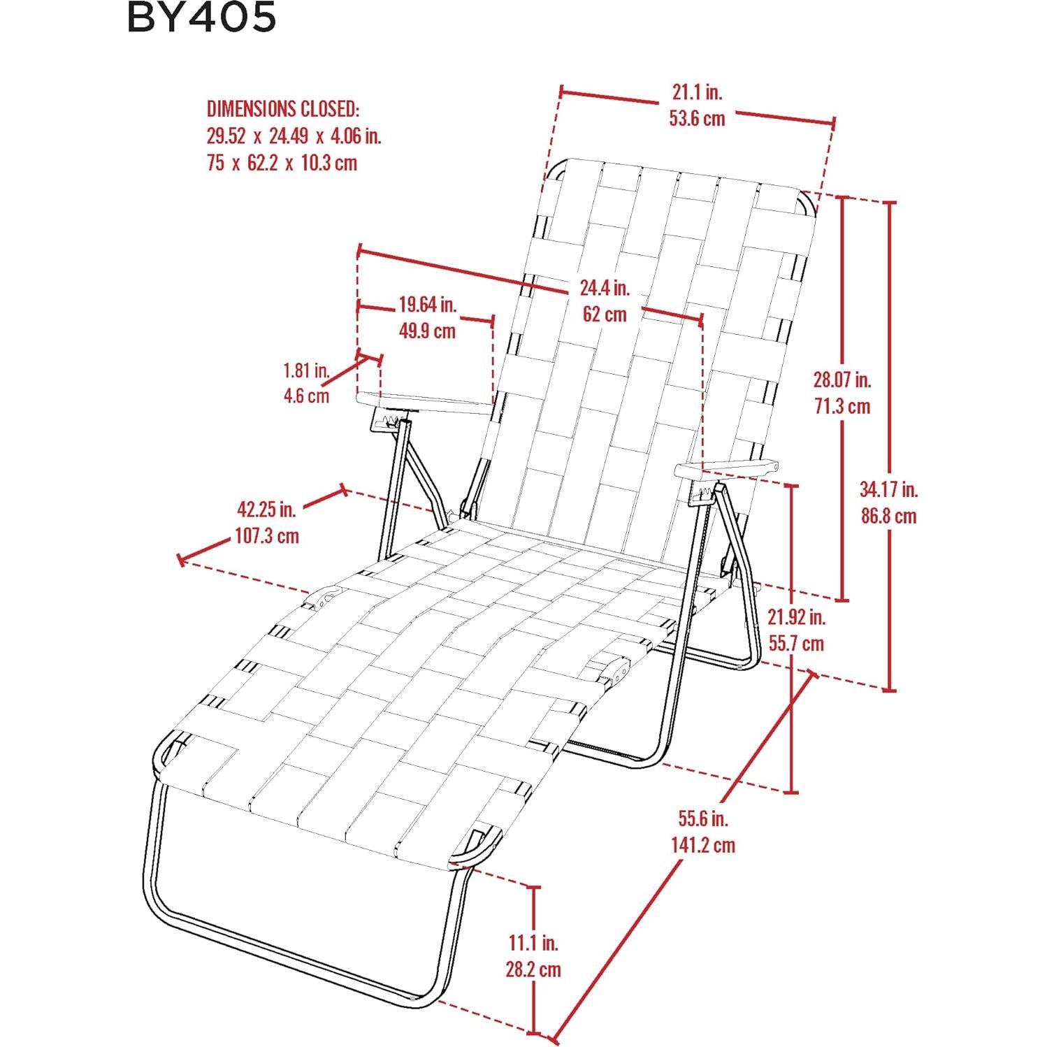 Silla de Jardín Plegable CAMP&GO Lounger 4 Posiciones Azul/Blanco