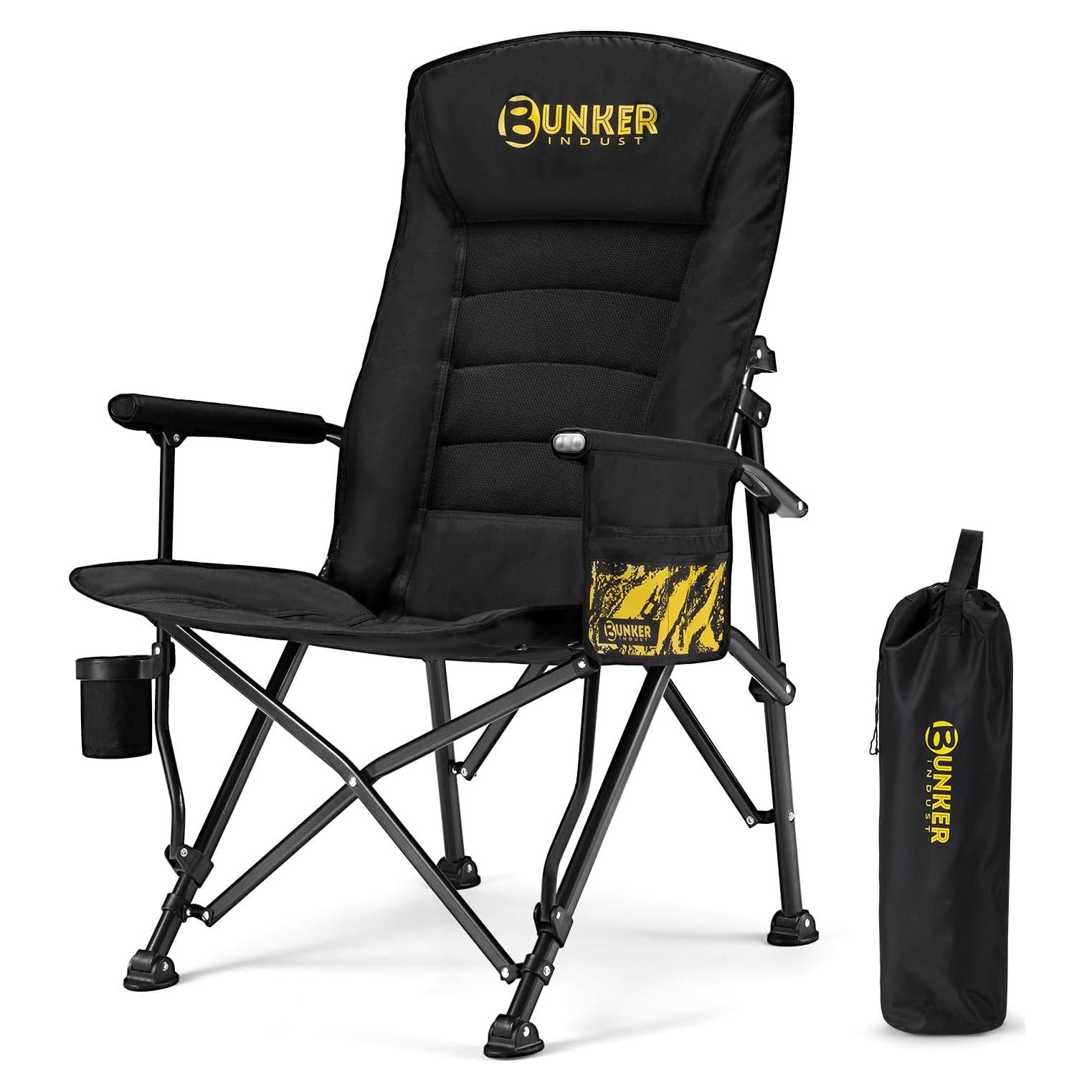 Silla de Camping Plegable BUNKER INDUST Acolchada 204 kg