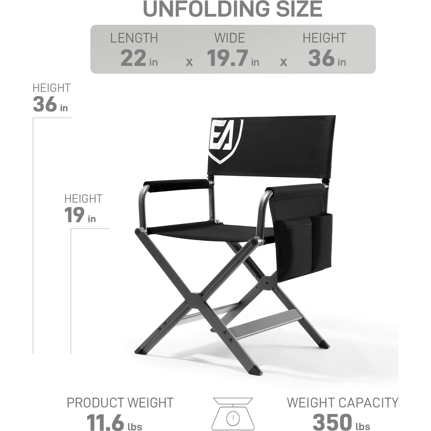 Silla Plegable de Aluminio Ever Advanced - 158.8kg, Negra