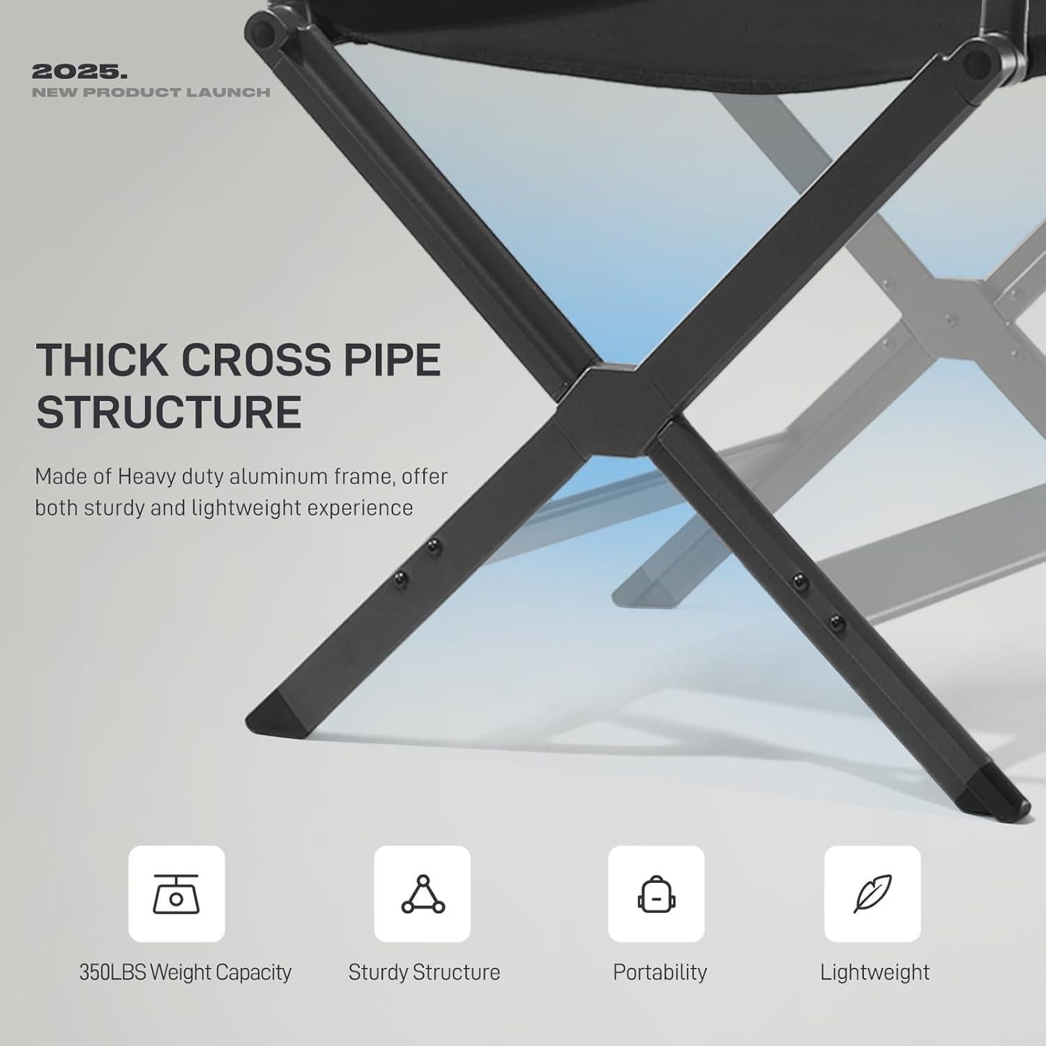 Silla Plegable de Aluminio Ever Advanced - 158.8kg, Negra