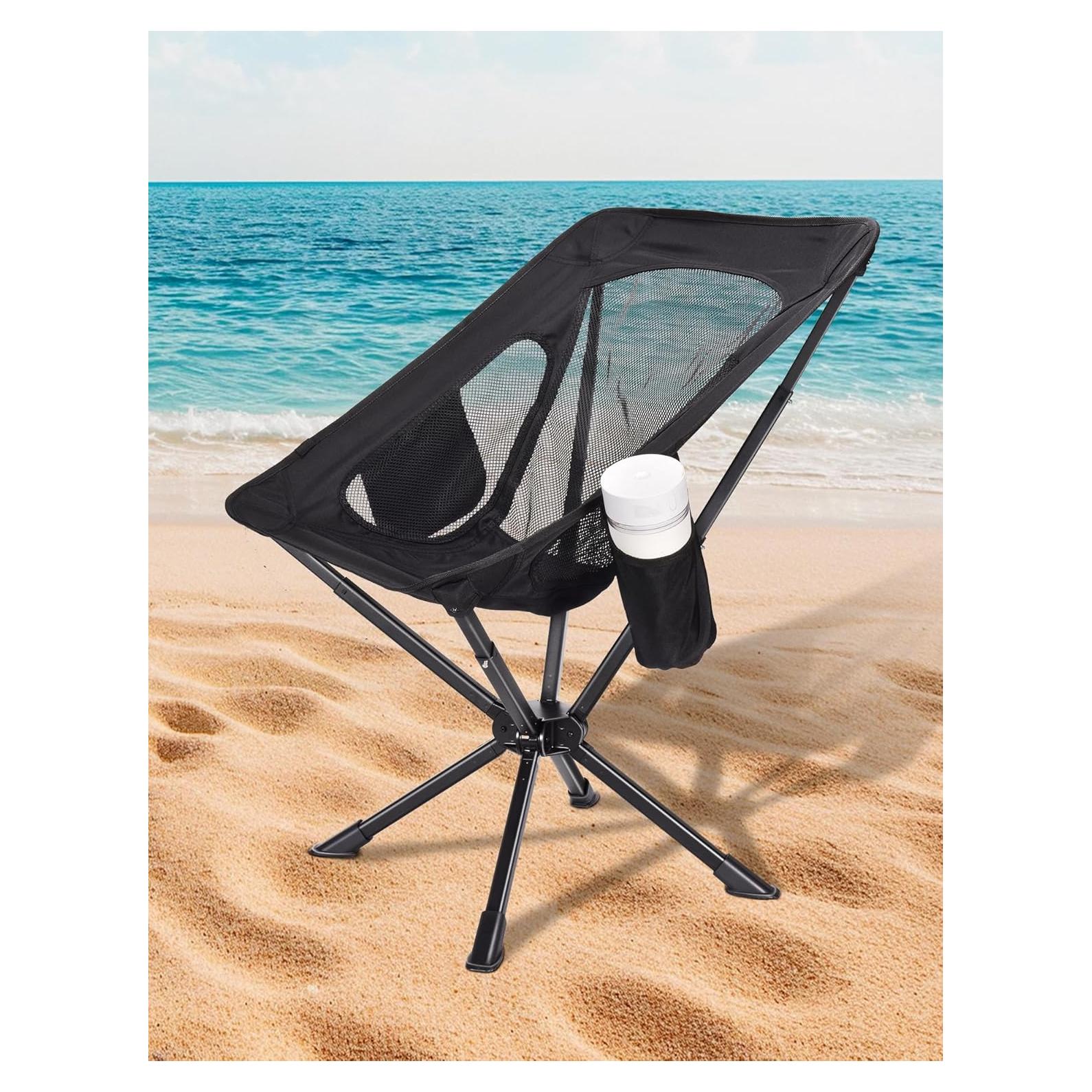 Silla Plegable Portátil Docusvect Negra - Soporta 158.76 kg