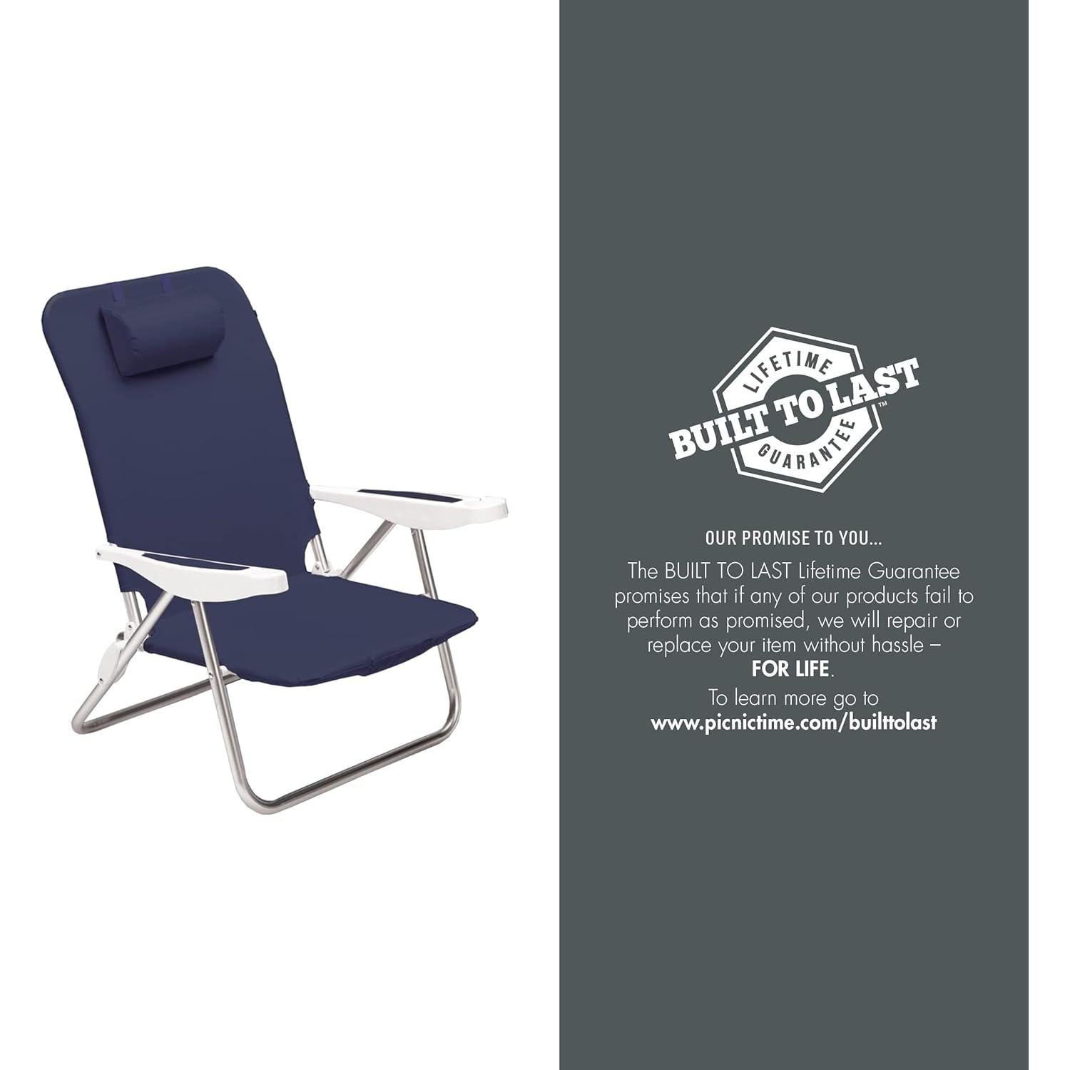 Silla de Playa Plegable Oniva Mónaco Azul Marino 6 Posiciones