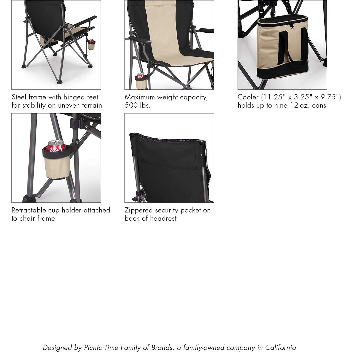 Silla de Camping Big Bear XXL PICNIC TIME con Nevera NFL