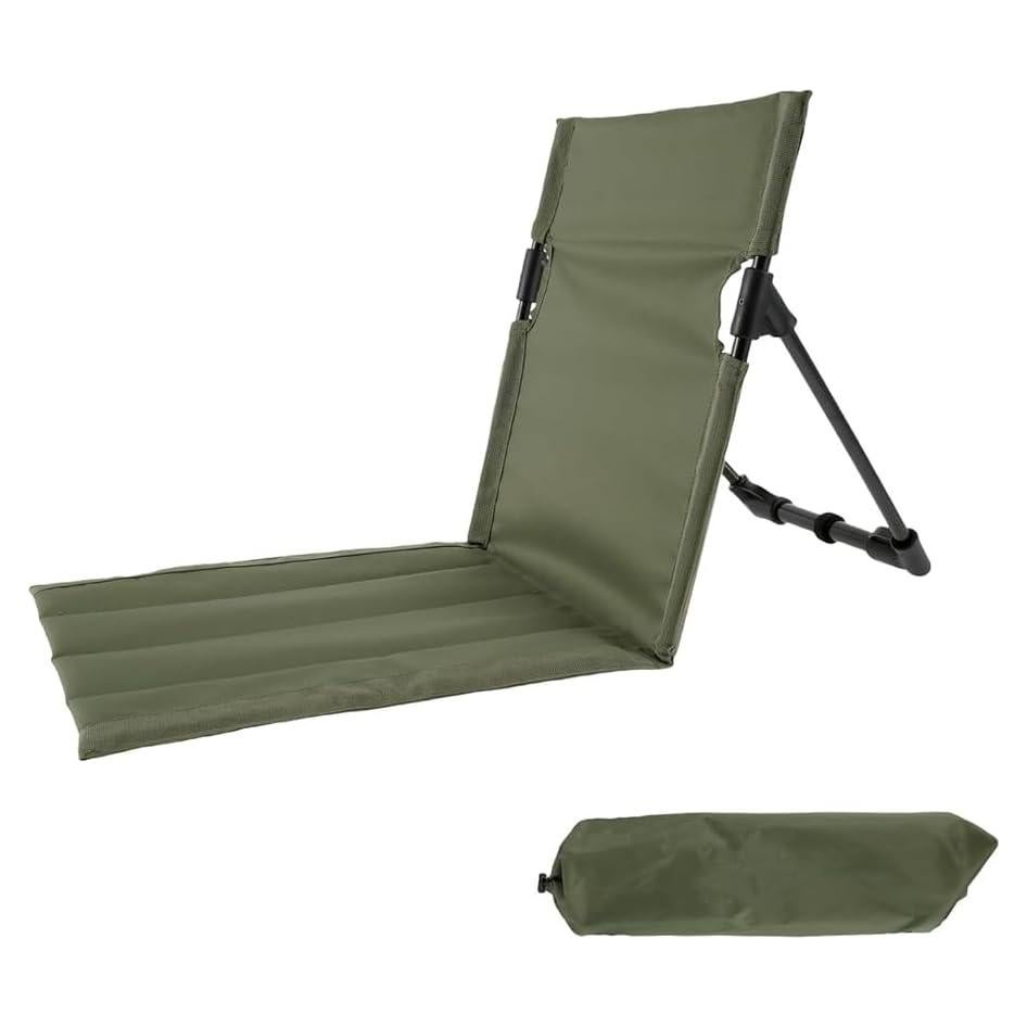 Silla de Camping Plegable JQlabeit Verde Militar con Respaldo