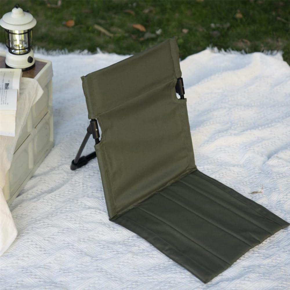 Silla de Camping Plegable JQlabeit Verde Militar con Respaldo