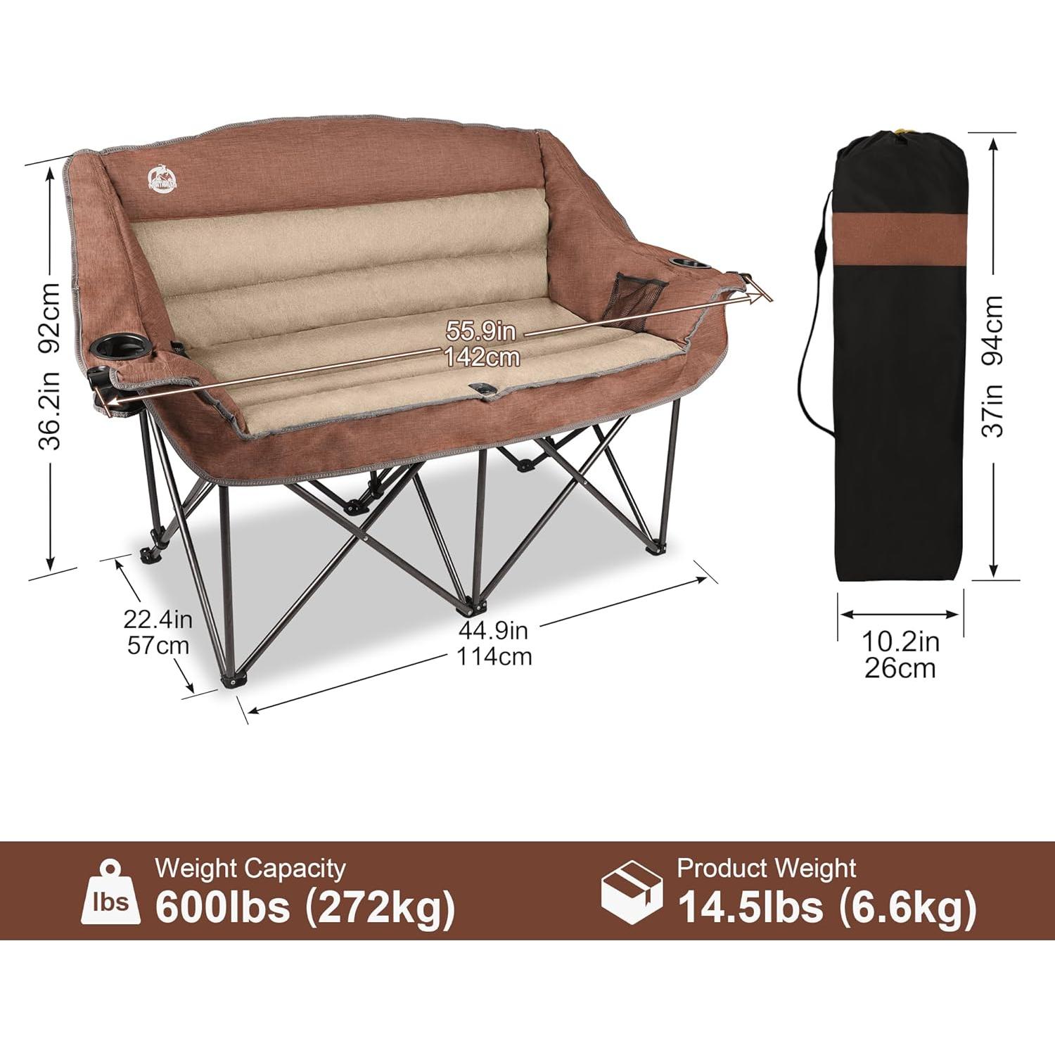 Silla de Camping Doble Plegable Northroad Moca 272kg