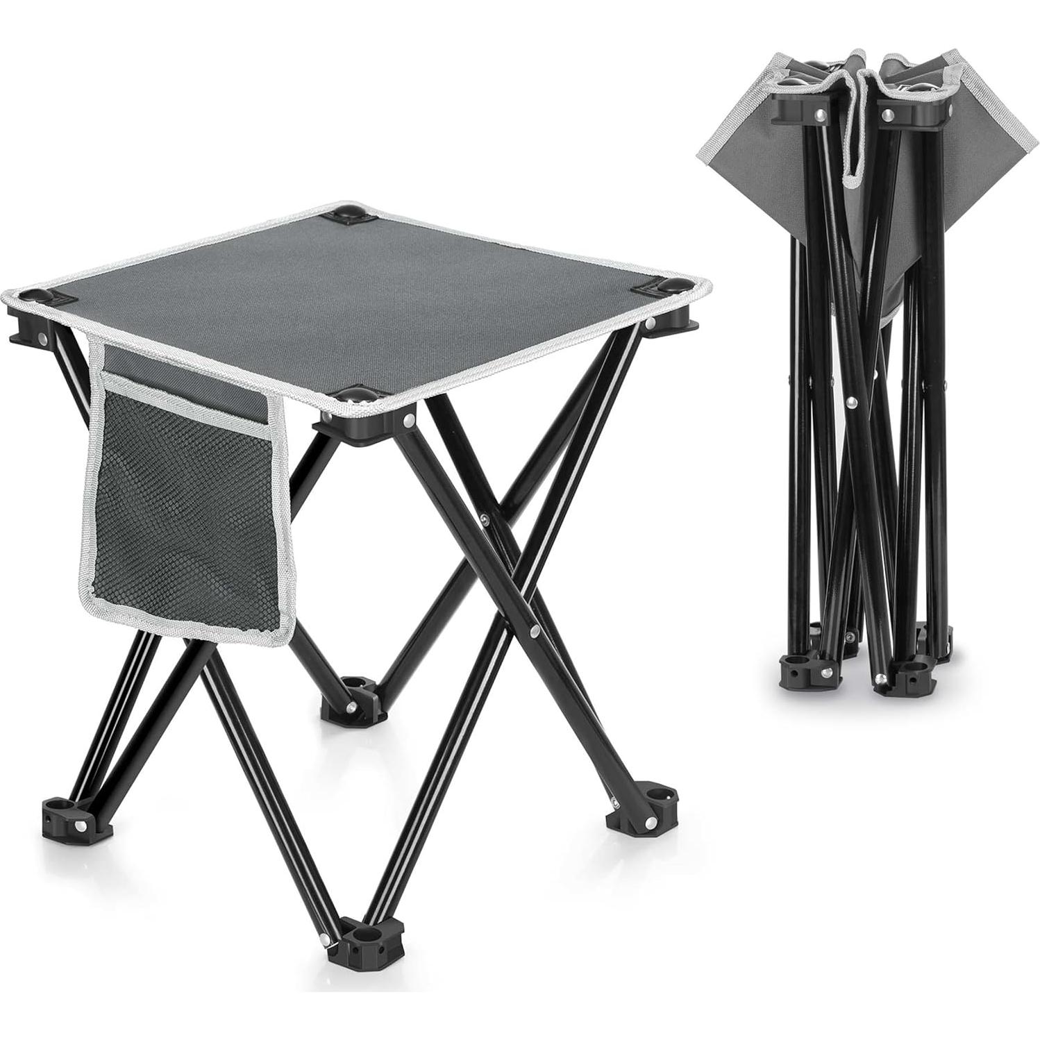 Taburete de Camping Plegable Zaboro 2 Pack Gris 35.1 cm