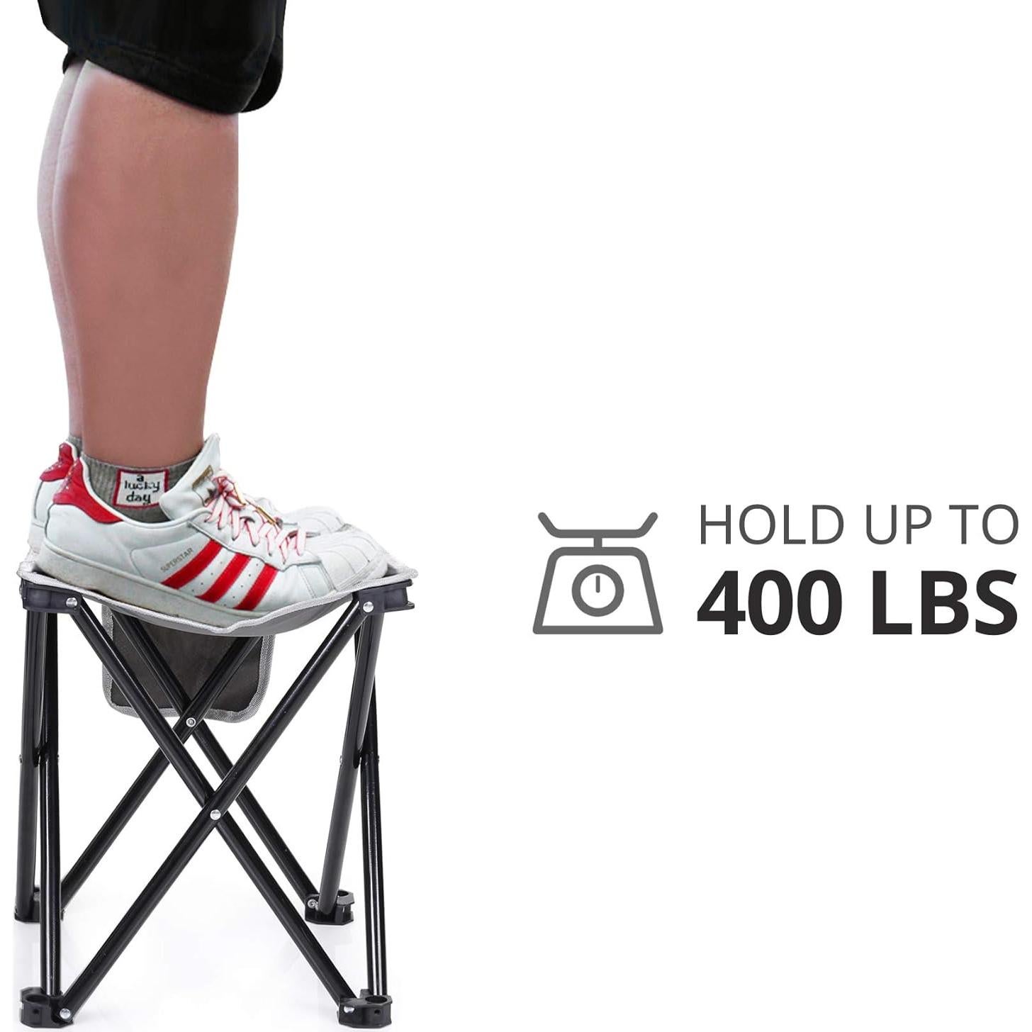 Taburete de Camping Plegable Zaboro 2 Pack Gris 35.1 cm