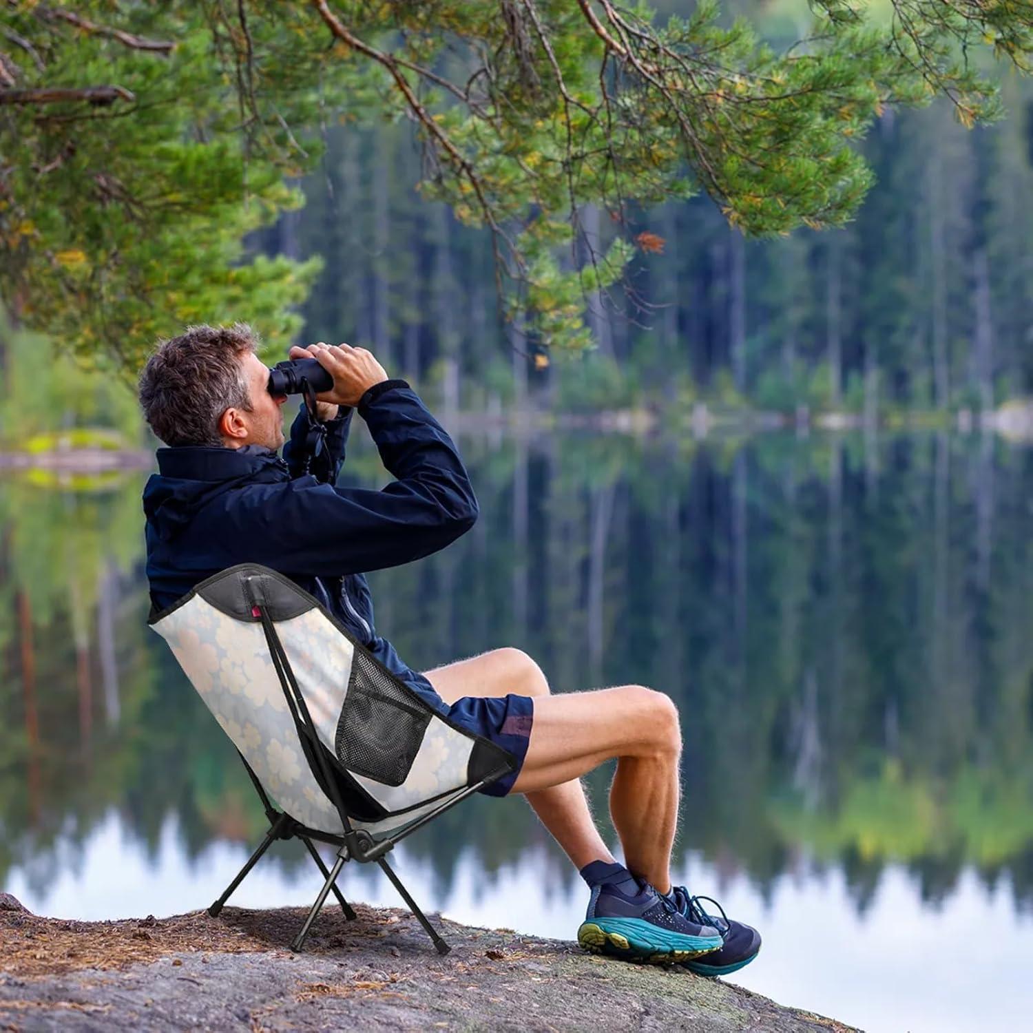 Silla de Camping Plegable YLYNIU Verde Flores 0.77 kg