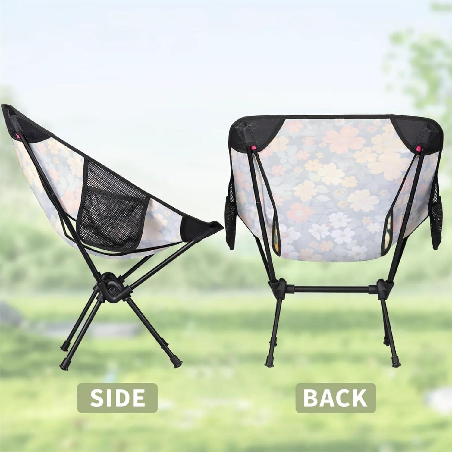 Silla de Camping Plegable YLYNIU Verde Flores 0.77 kg