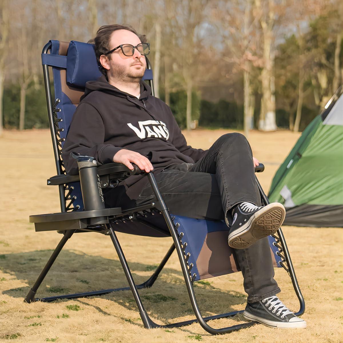 Silla de Gravedad Cero XL Foristrail con Cojín y Bandeja