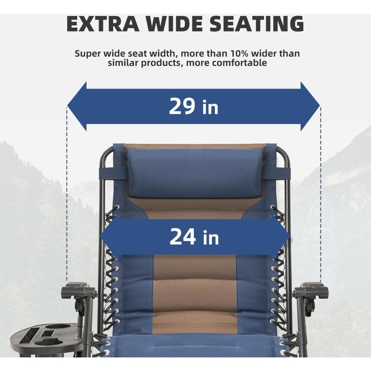 Silla de Gravedad Cero XL Foristrail con Cojín y Bandeja