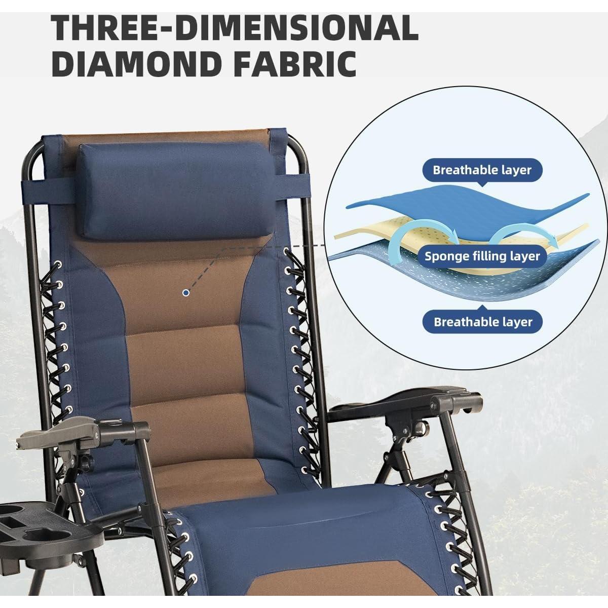 Silla de Gravedad Cero XL Foristrail con Cojín y Bandeja