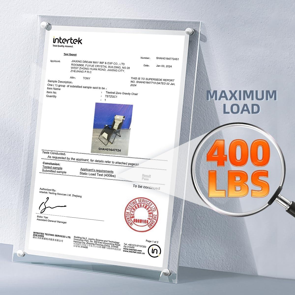 Silla de Gravedad Cero XL Foristrail con Cojín y Bandeja