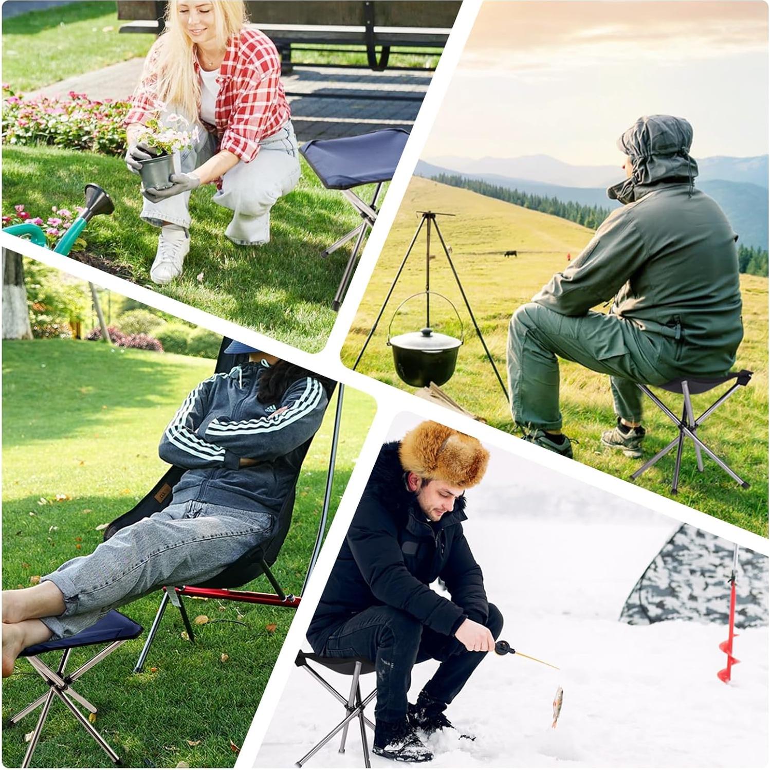 Taburete Plegable KOKSRY Telescópico 35 cm Azul Ligero 0.6 kg