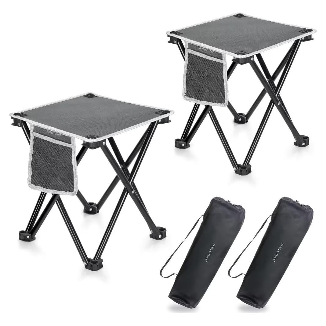 Taburete Plegable Camping TRIPLE TREE Gris 35.1 cm 181.4 kg