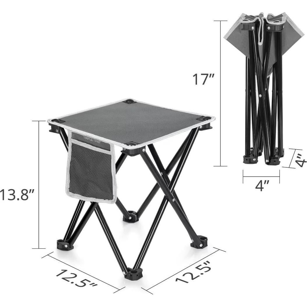 Taburete Plegable Camping TRIPLE TREE Gris 35.1 cm 181.4 kg
