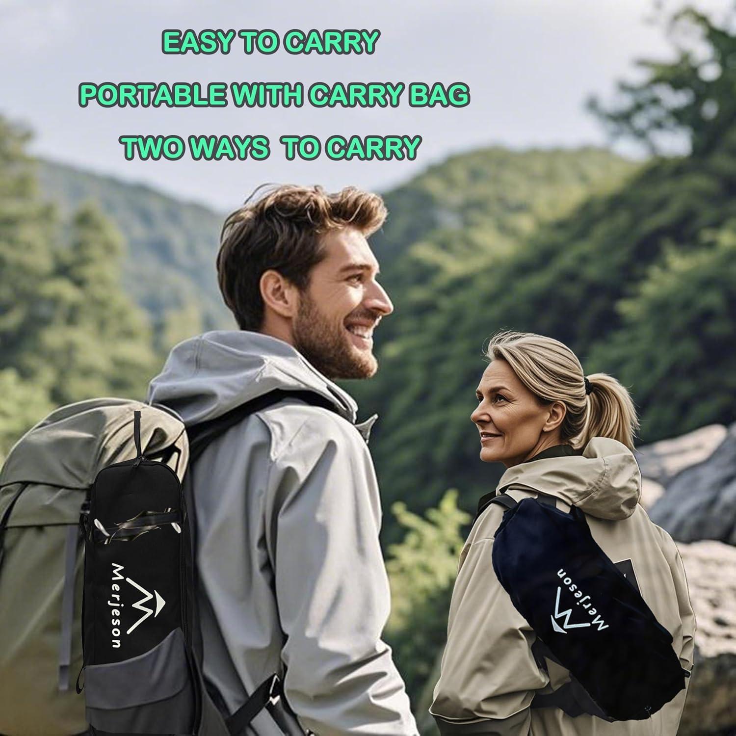 Silla de Camping Plegable Merjeson 150kg Ultraligera Negra