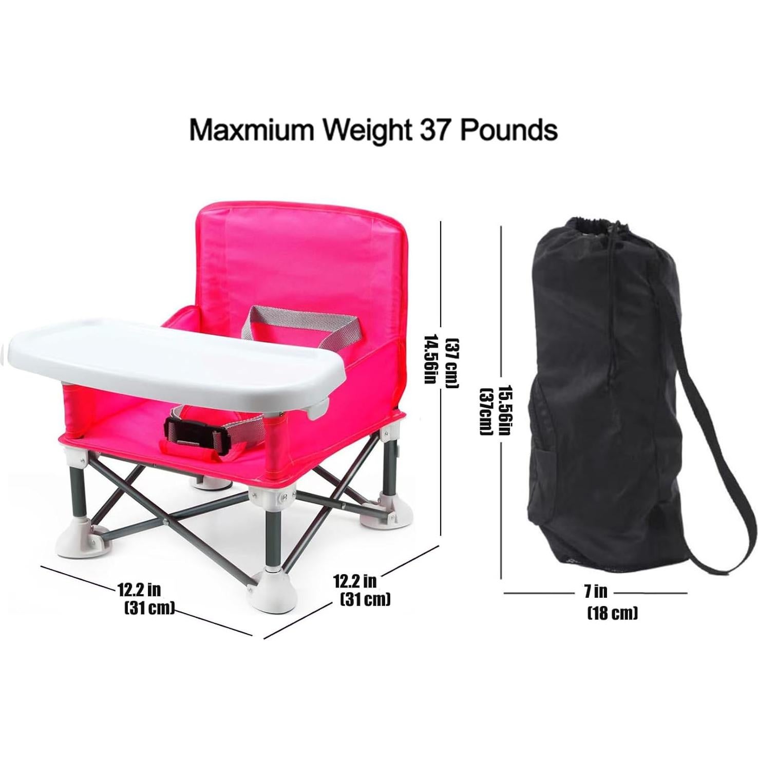 Silla Elevadora Plegable PandaEar Rosa para Bebés 1.01 kg