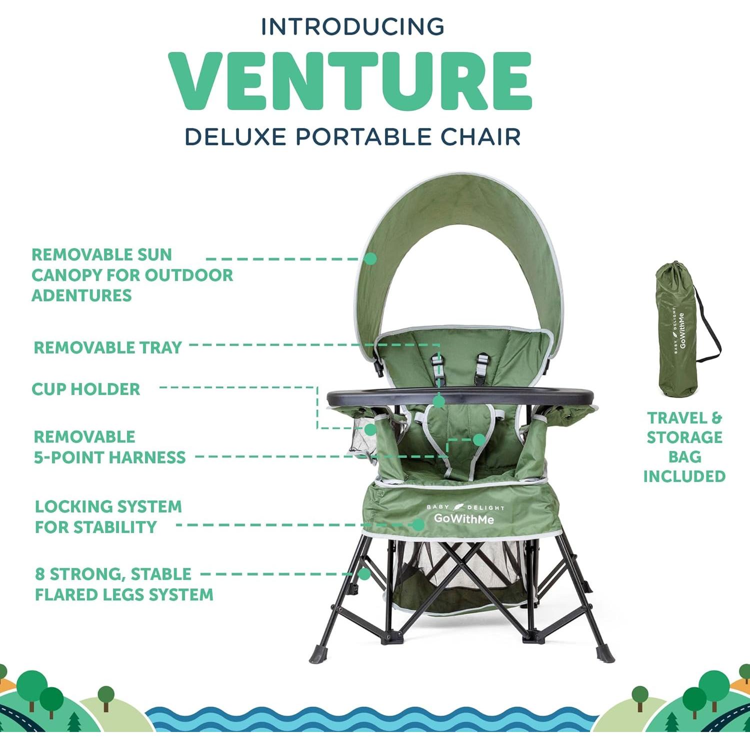 Silla Portátil Baby Delight Go With Me Venture Verde Musgo
