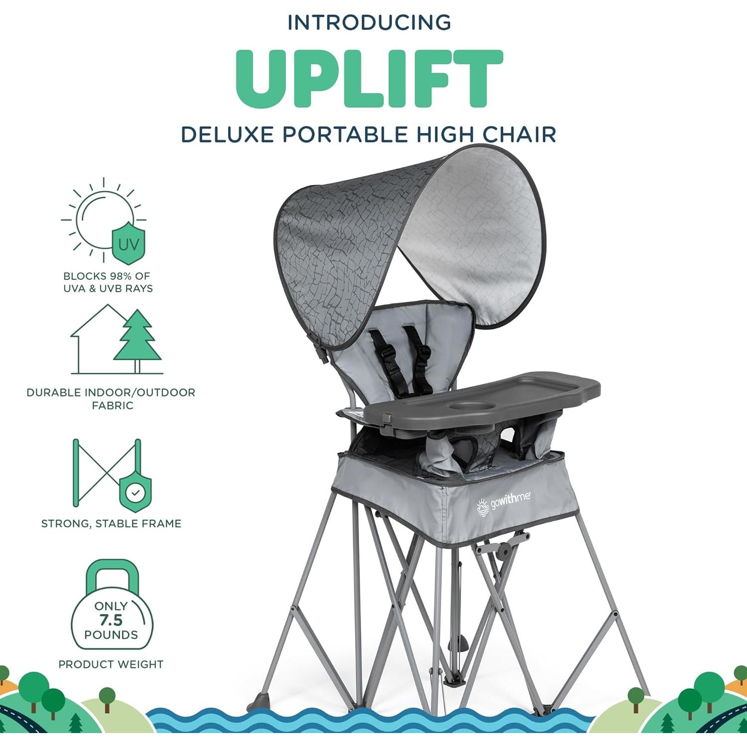 Silla Alta Portátil Baby Delight Ve Conmigo Deluxe Gris