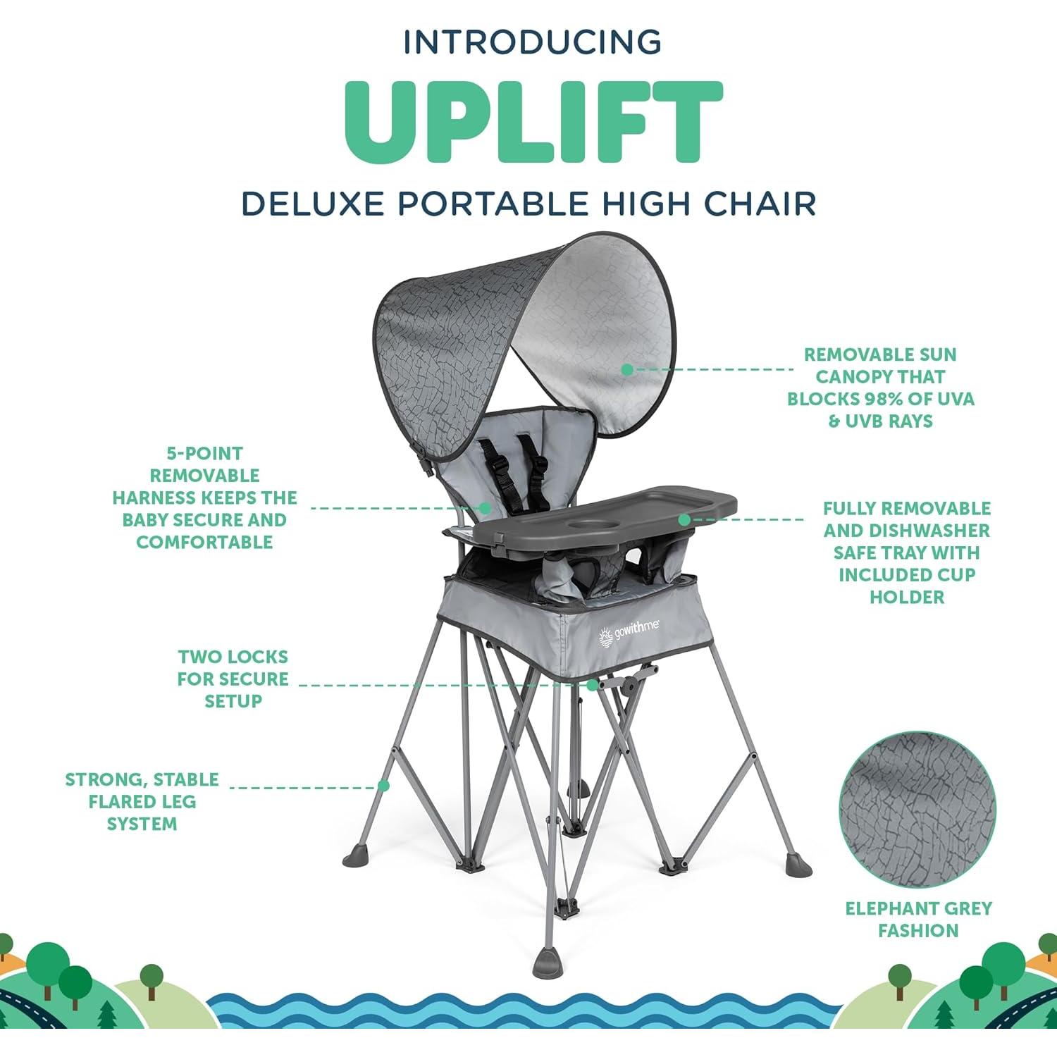 Silla Alta Portátil Baby Delight Ve Conmigo Deluxe Gris