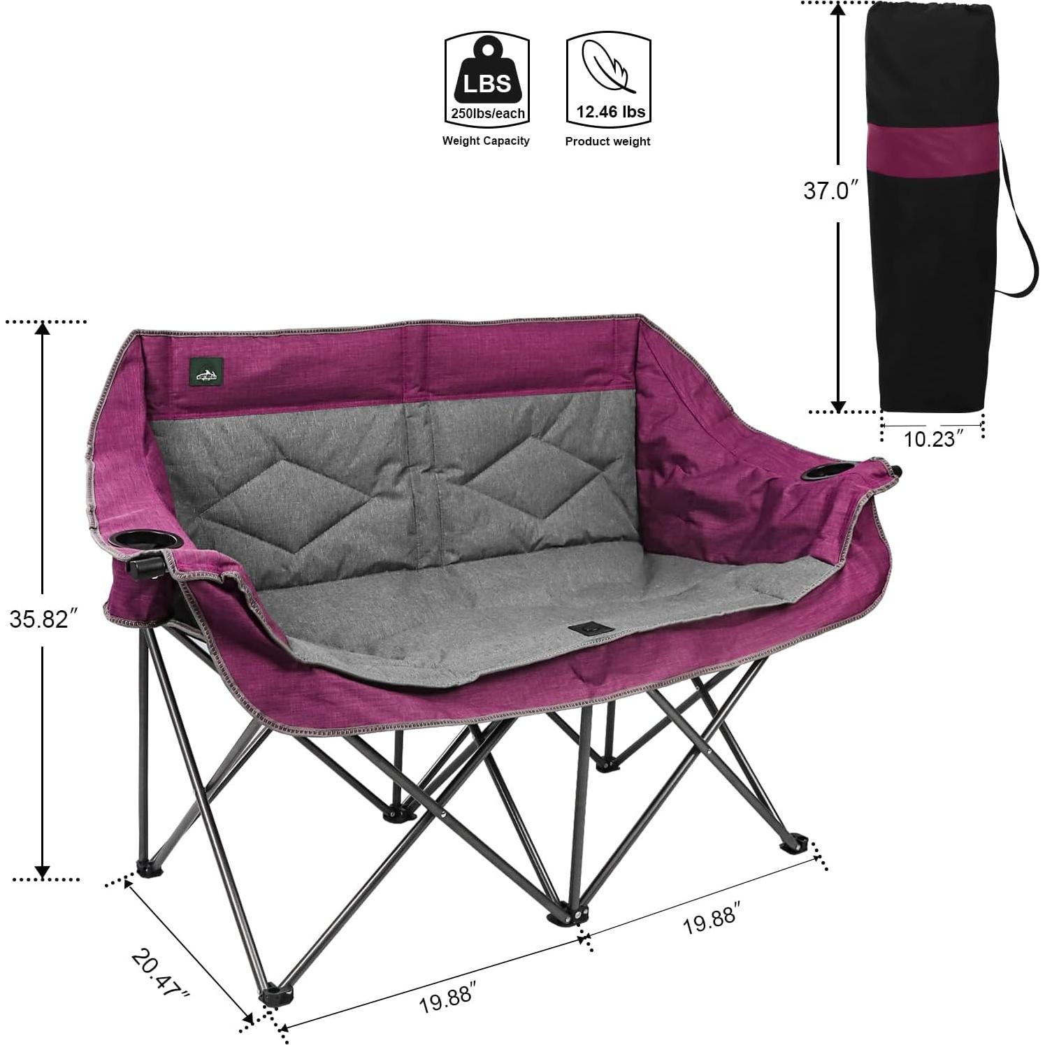 Silla de Camping Doble Plegable Northroad Loveseat 272 kg