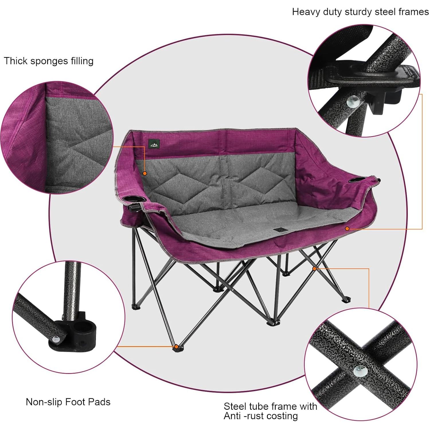 Silla de Camping Doble Plegable Northroad Loveseat 272 kg