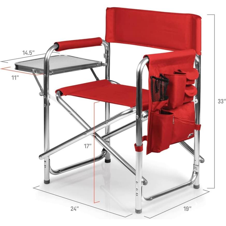 Silla Deportiva Plegable PICNIC TIME con Mesa Lateral - NCAA Ohio State