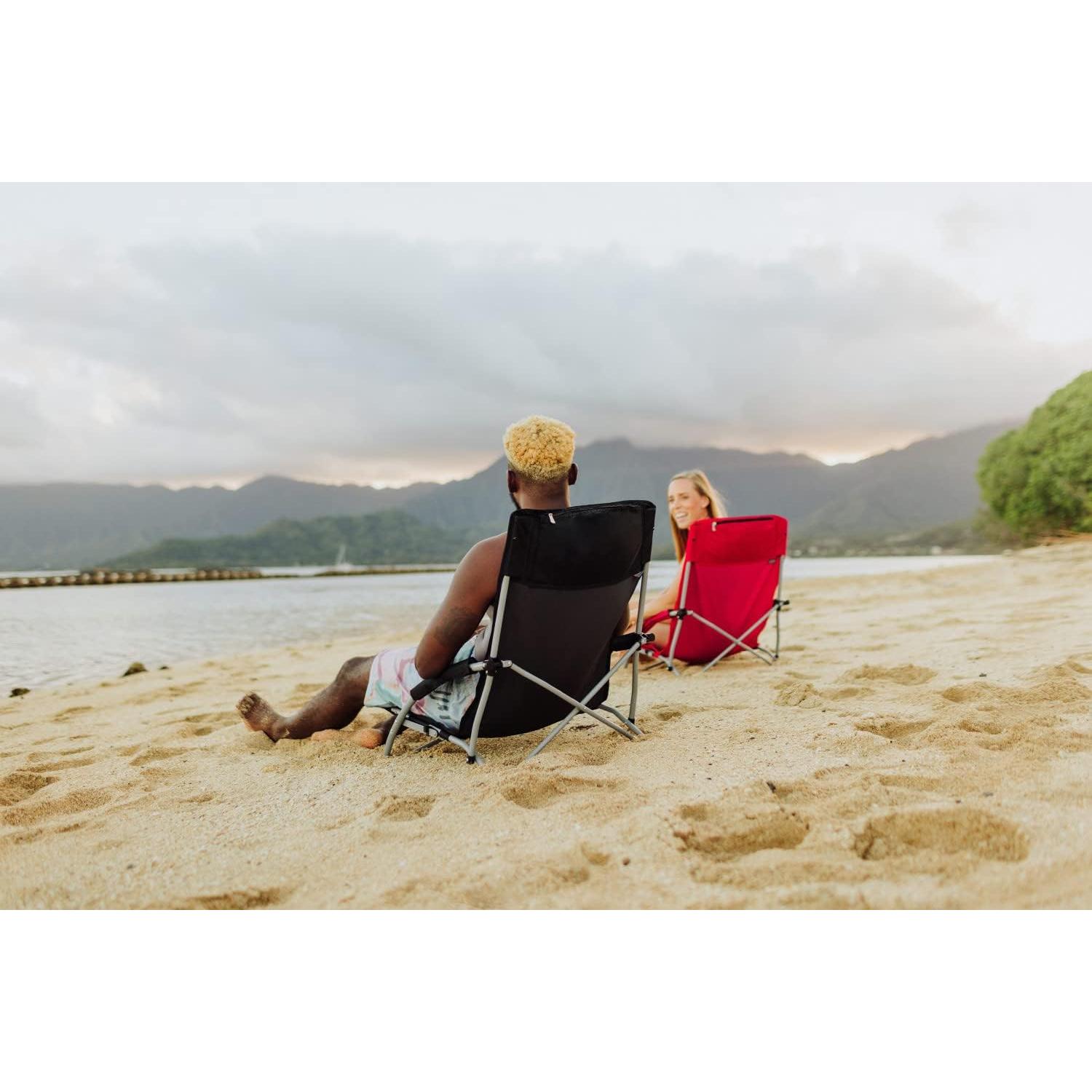 Silla de Playa Plegable Tranquilidad NCAA Picnic Time Roja