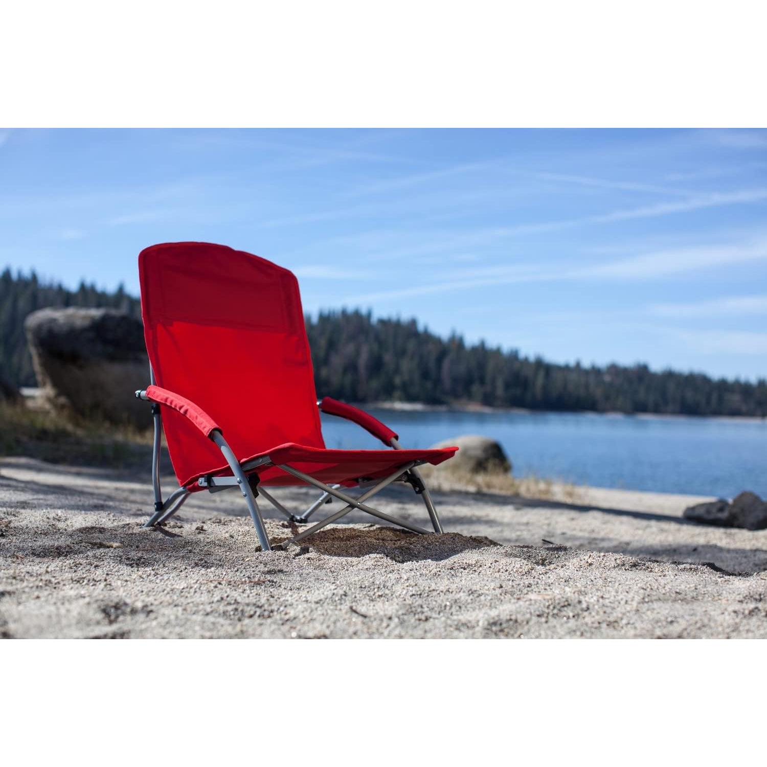 Silla de Playa Plegable Tranquilidad NCAA Picnic Time Roja