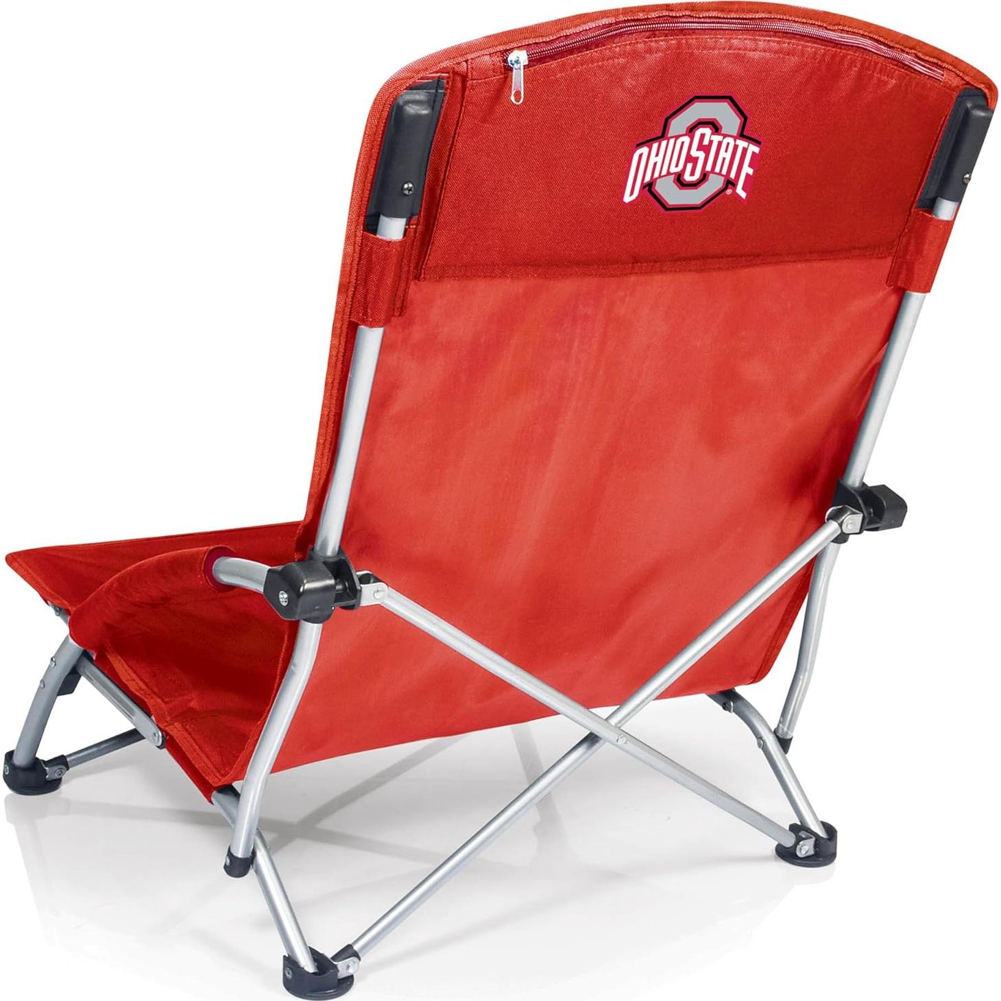 Silla de Playa Plegable Tranquilidad NCAA Picnic Time Roja