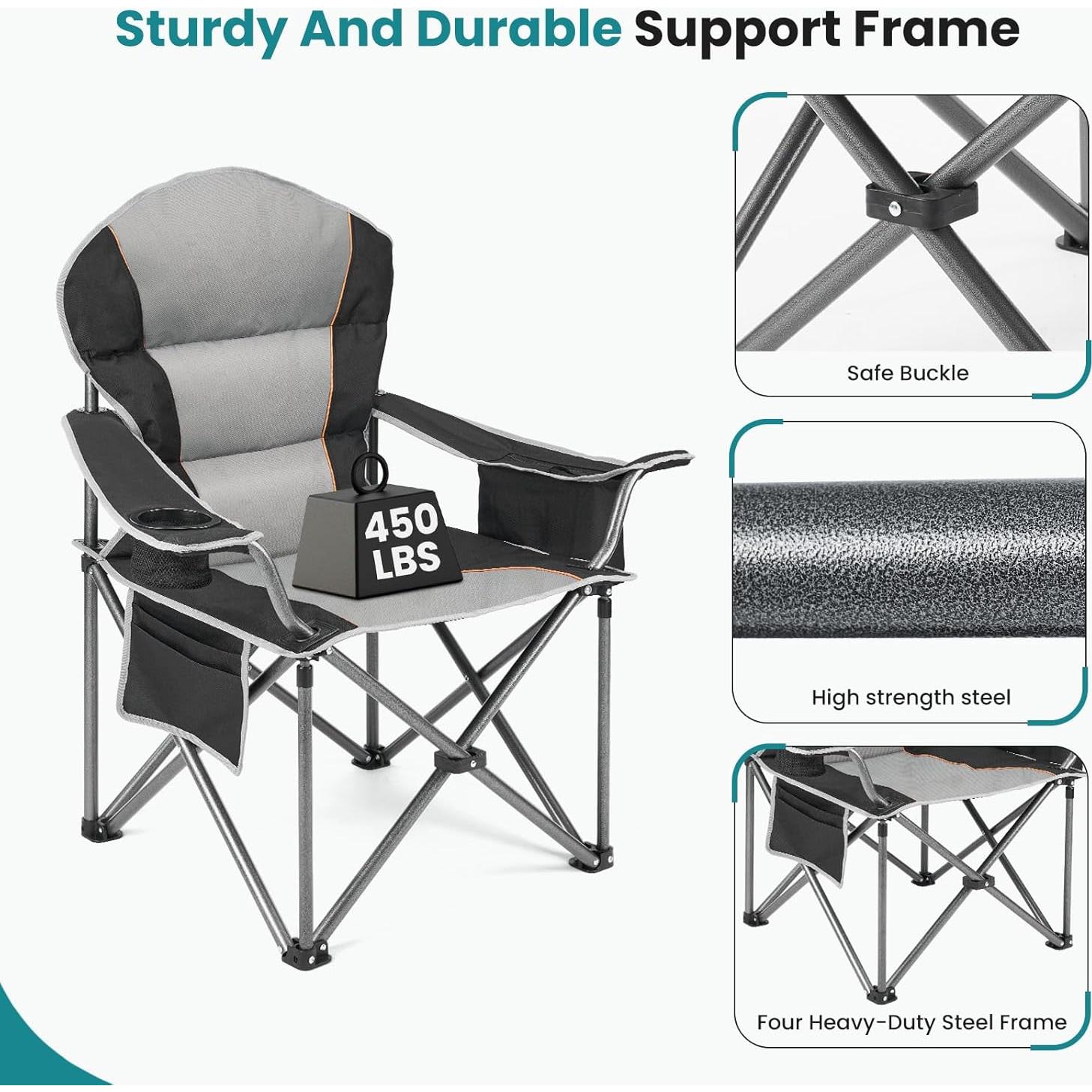 Silla de Camping Plegable OLIXIS Alta Resistencia 204kg