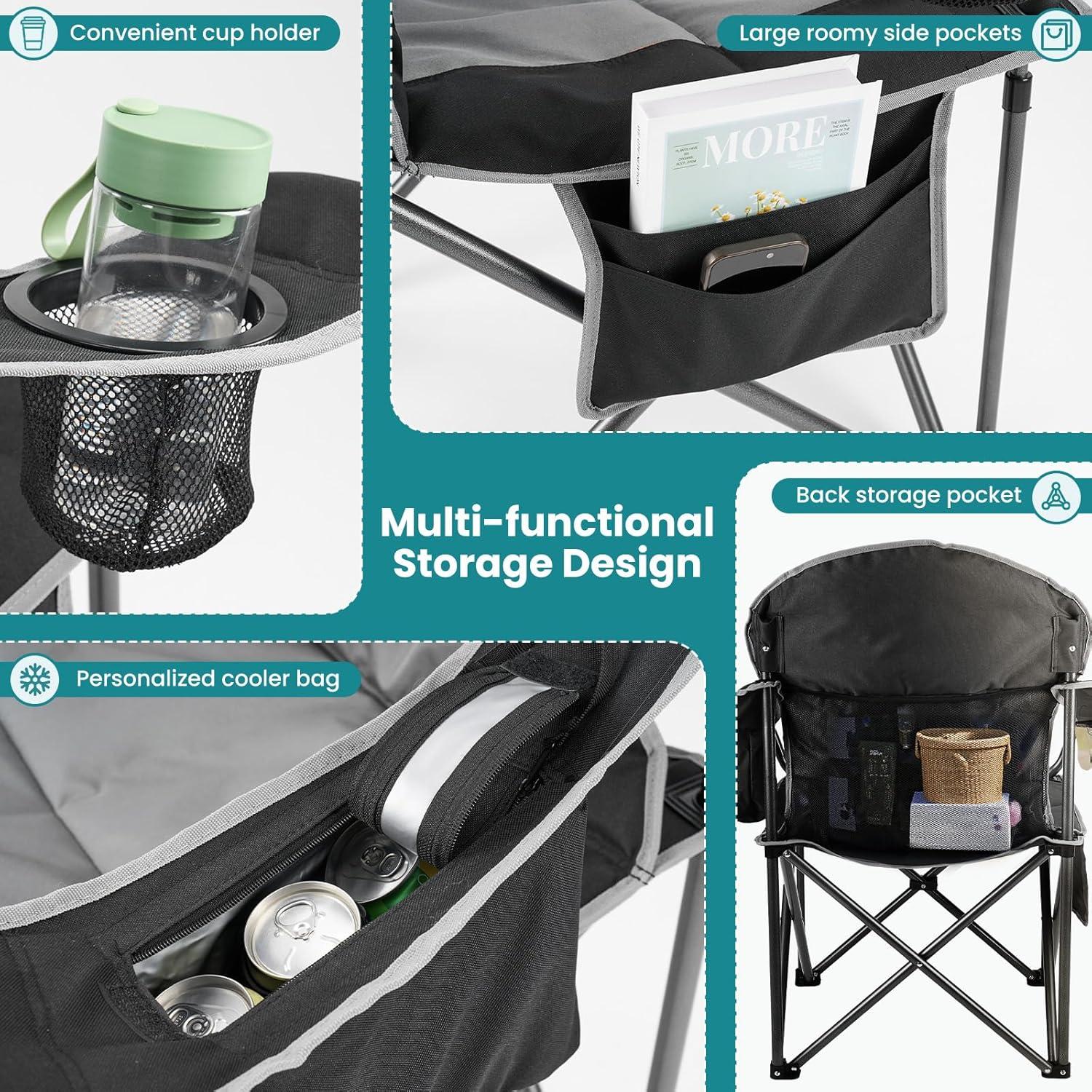 Silla de Camping Plegable OLIXIS Alta Resistencia 204kg