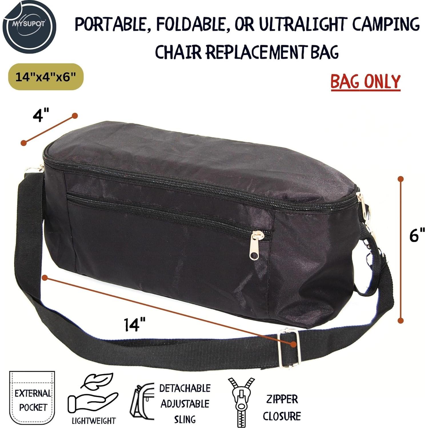 Bolsa de Reemplazo MYSUPOT para Silla de Camping Negra