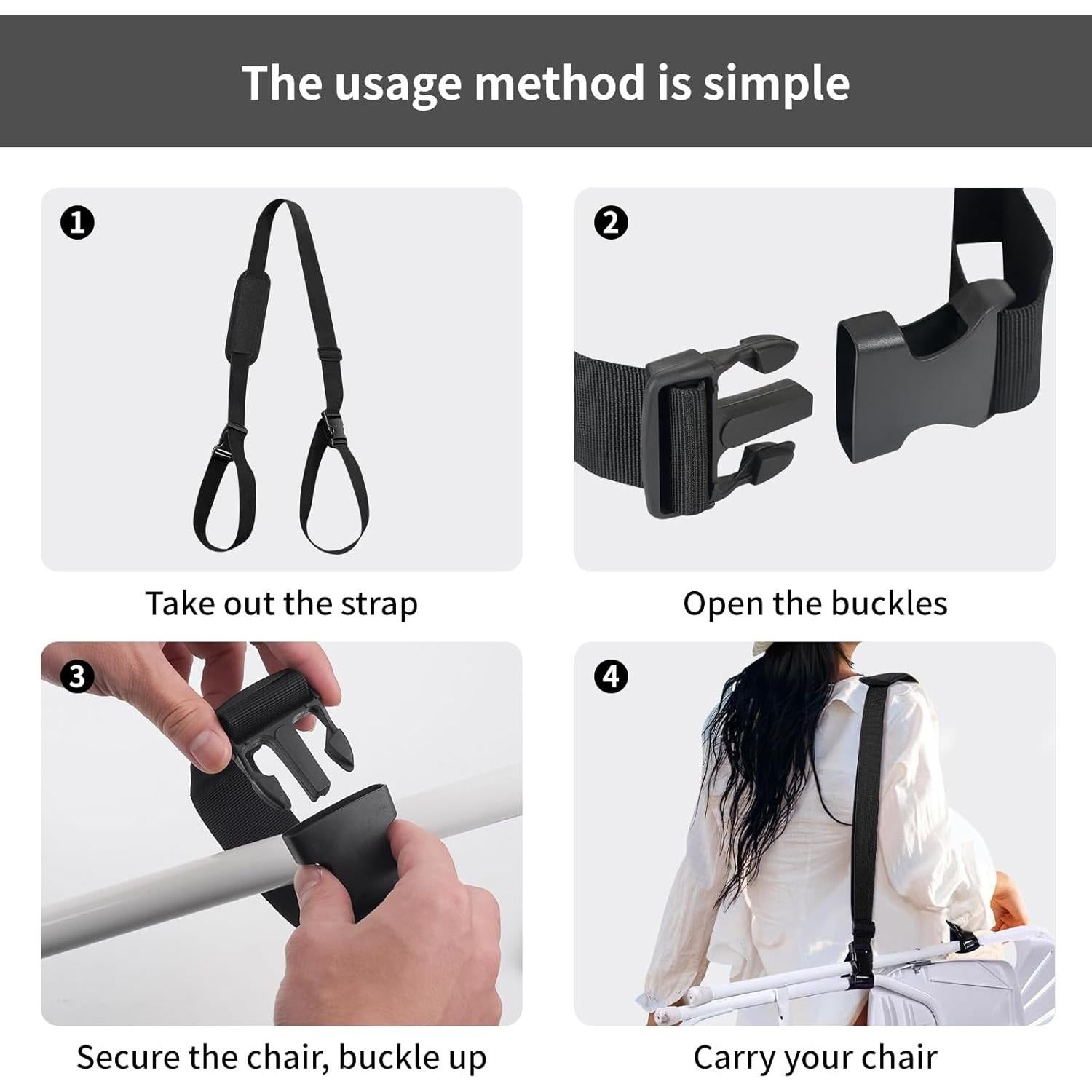 Paquete de 5 correas de transporte ajustables HUDLL para sillas