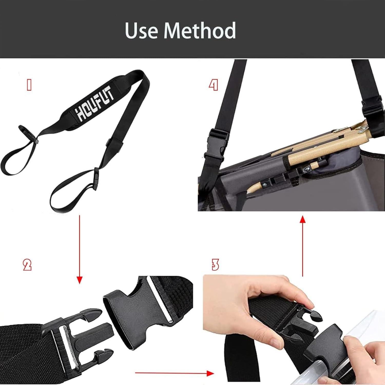 Paquete de 2 correas de transporte ajustables Houfut 71-127 cm