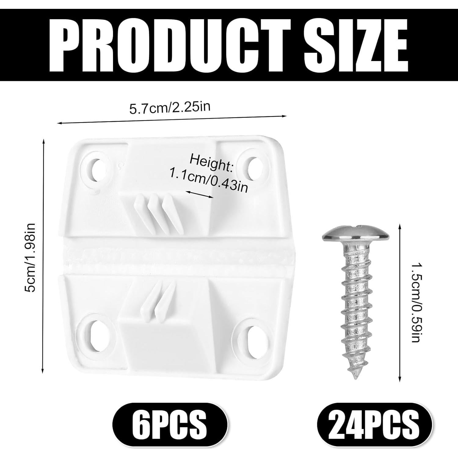 Kit de 6 Bisagras de Plástico para Nevera NQEUEPN con Tornillos