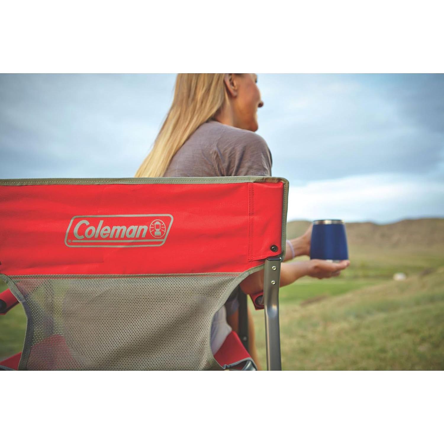 Silla Plegable Coleman Outpost Breeze + Mesa Camping Aluminio