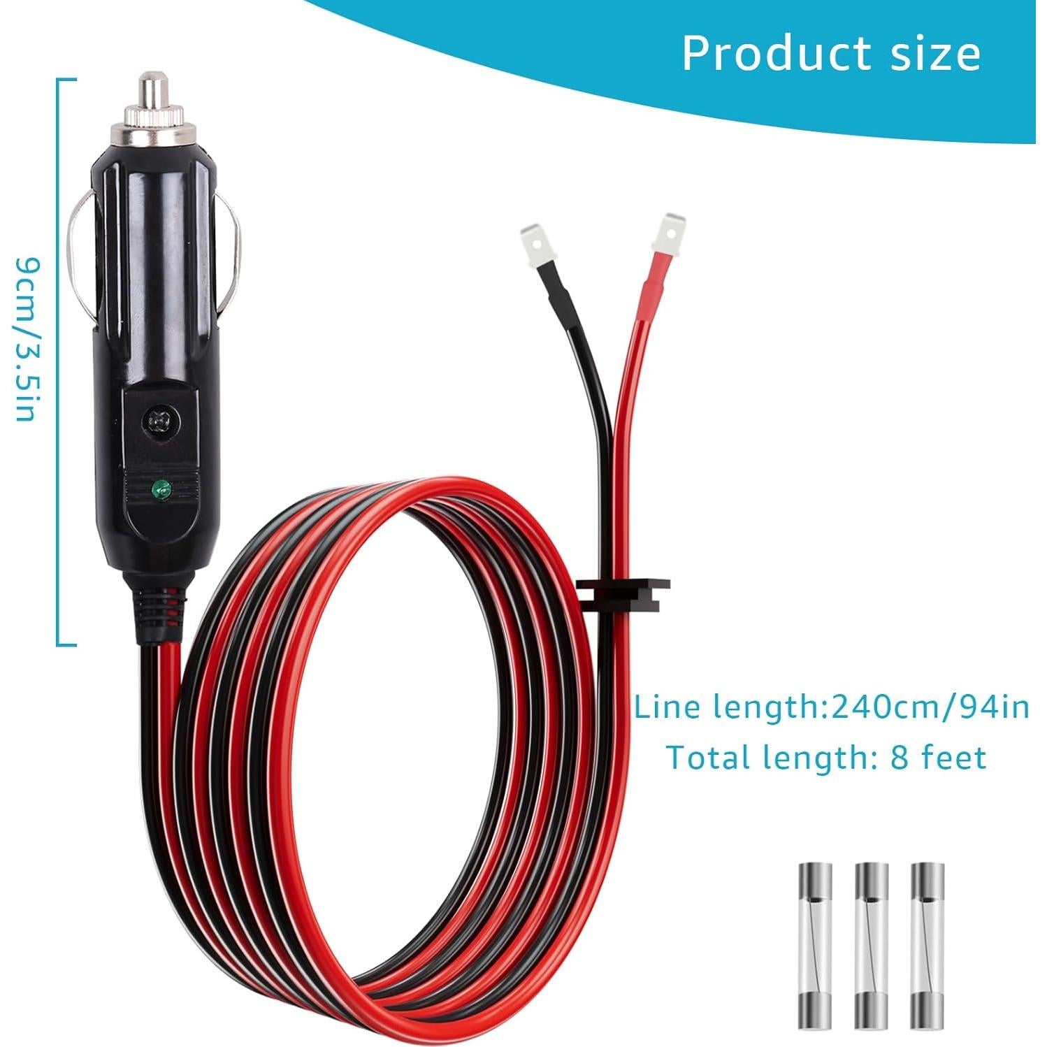 Cable de Reemplazo 12V/24V Basysion para Enfriador Coleman 8 pies