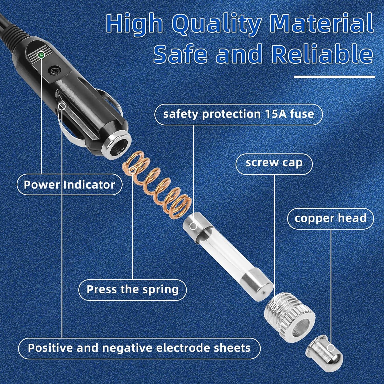 Cable de Alimentación 8 pies para Enfriador Coleman Pokin 12V/24V