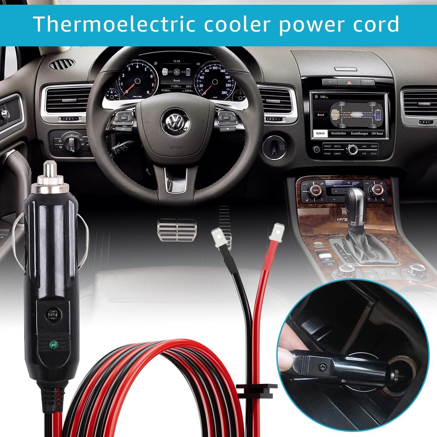 Cable de Alimentación 12V/24V Kzfuli 2.44m con Fusible 15A